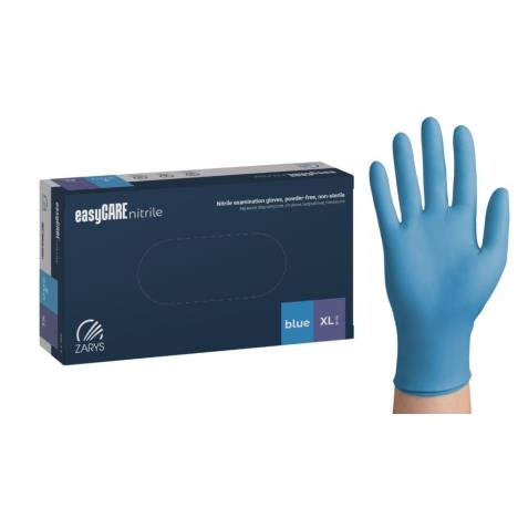 Rękawice nitrylowe easyCARE niebieski PF  - XL (200 szt.)