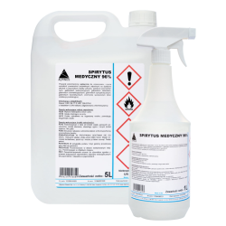 Spirytus medyczny 96% – alkohol etylowy do dezynfekcji i czyszczenia powierzchni 5L