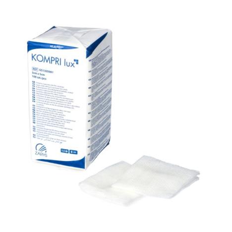 Kompresy z gazy niejałowe 5 x 5 cm KOMPRI lux 13N 8W (100szt.)