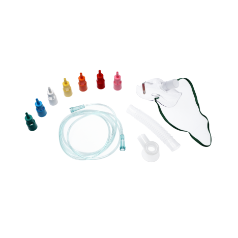 Maska tlenowa z dyszą Venturiego i drenem dla dorosłych, Dł. 2,1m, Rozm. L 100szt