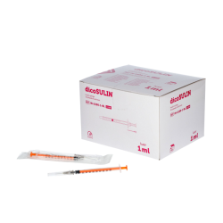 dicoSULIN, strzykawka,insulinowa z igłą 0,4mm x 13mm, 100 I.U/ml, 1ml, op. 100 szt 