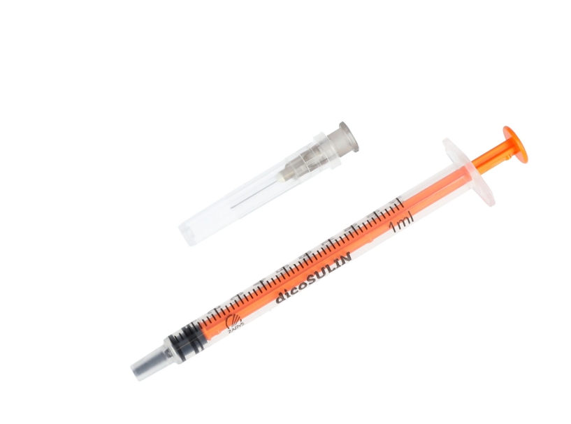 dicoSULIN, strzykawka,insulinowa z igłą 0,4mm x 13mm, 100 I.U/ml, 1ml, op. 100 szt 