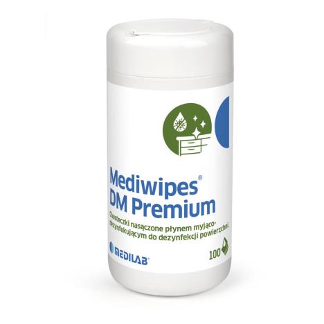 Chusteczki bezalkoholowe w tubie Mediwipes DM PREMIUM dezynfekcja i mycie, 100 szt.