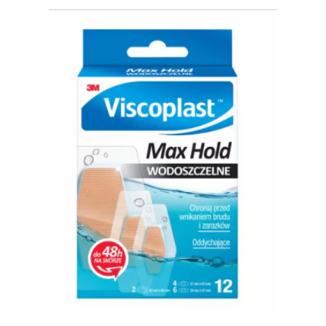 Zestaw plastrów MAX HOLD, wodoszczelne, transparantne, 3 rozm. 12 szt