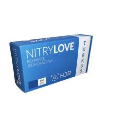 Rękawice nitrylowe bezpudrowe HJR turkus 100szt., roz.XL