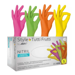 Tutti Frutti Rękawiczki jednorazowe nitrylowe kolorowe 96 szt. - S