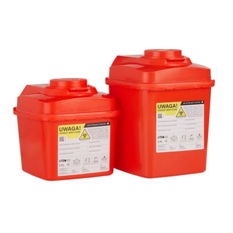 Pojemnik na odpady medyczne UTILO, czerwony, 2L