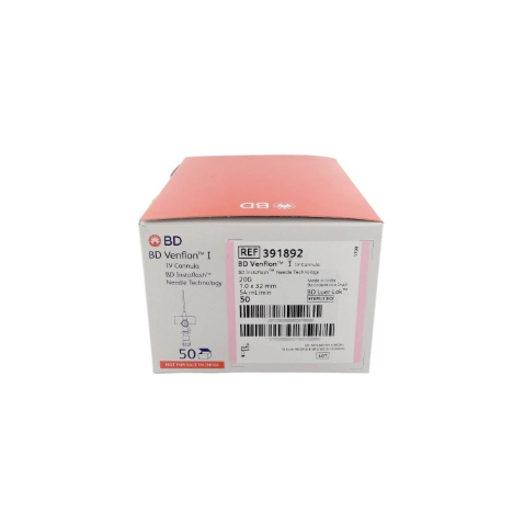 Kaniula różowa BD VENFLON 1,0 x 32 mm 20G INSTAFLASH, 1 szt.