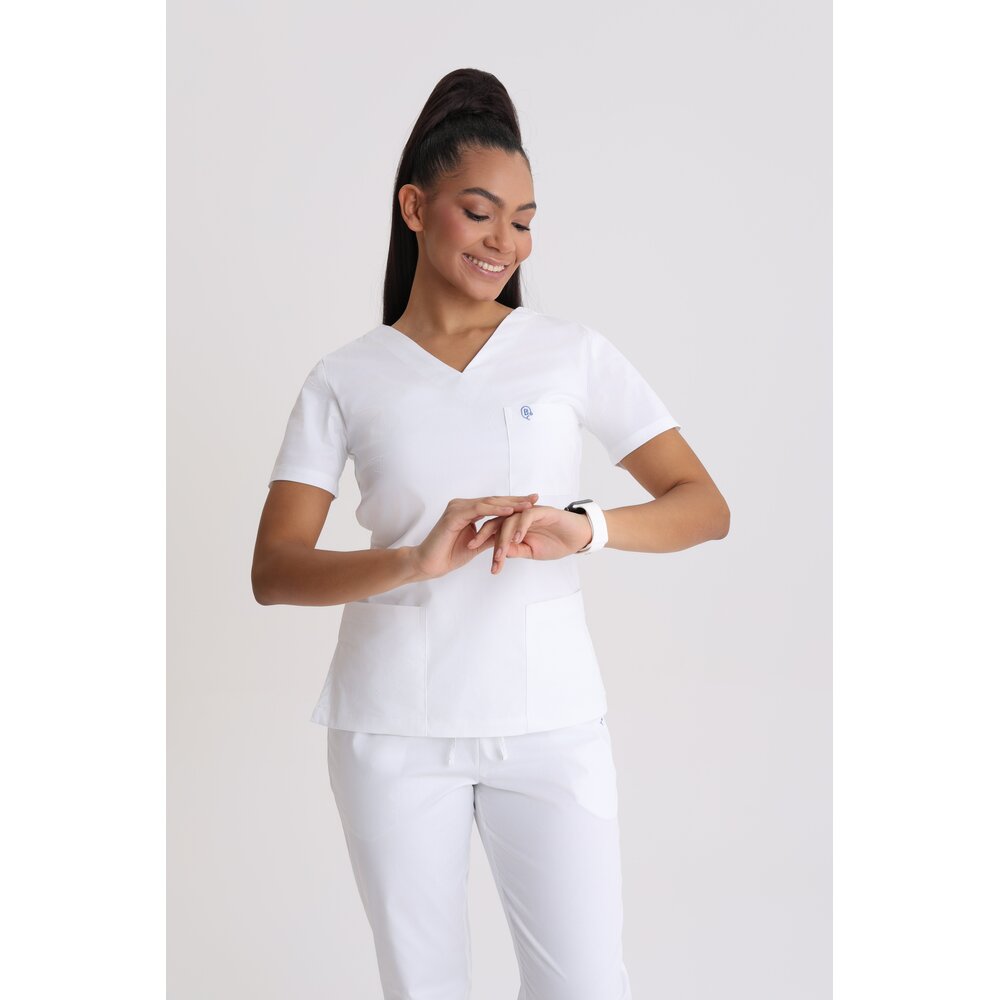 Bluza medyczna damska wiązana Optic White XXL