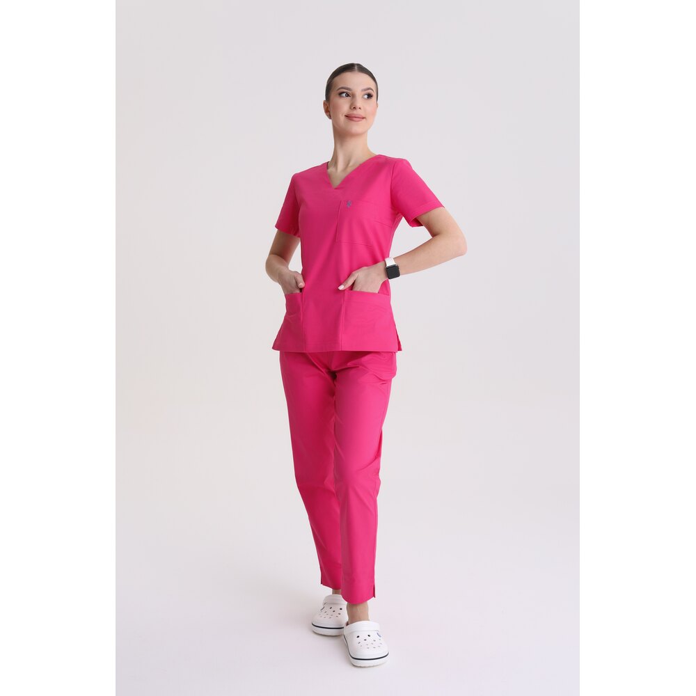Bluza medyczna damska wiązana Magenta XS