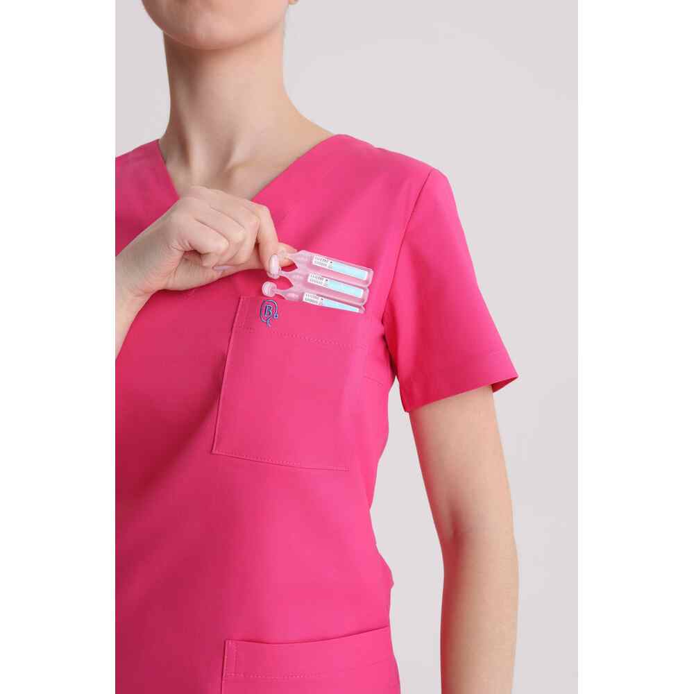 Bluza medyczna damska wiązana Magenta L