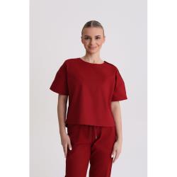 Bluza medyczna damska oversize Red Wine S