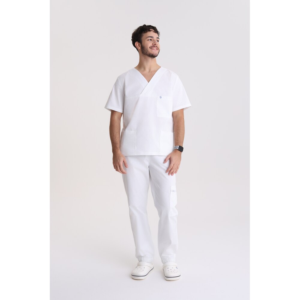 Bluza medyczna męska klasyczna Optic White S