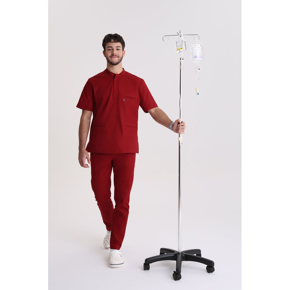 Bluza medyczna męska ze stójką Red Wine XXL
