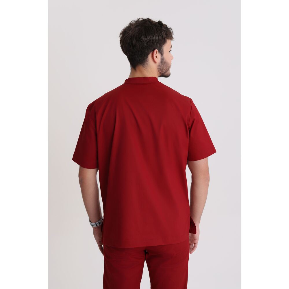 Bluza medyczna męska ze stójką Red Wine XXL