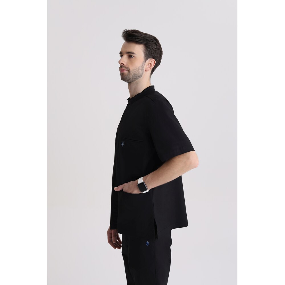 Bluza medyczna męska ze stójką Totally Black S