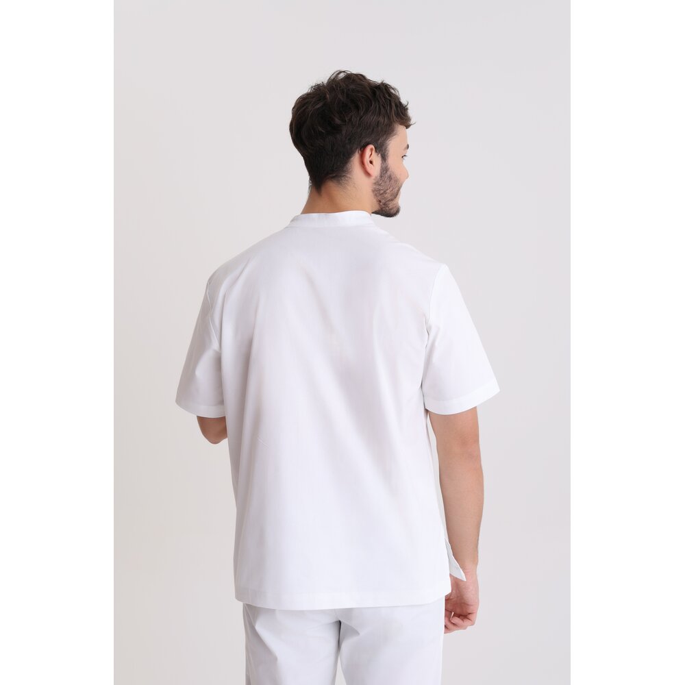Bluza medyczna męska ze stójką Optic White S