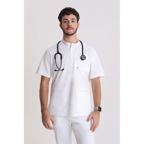 Bluza medyczna męska ze stójką Optic White M