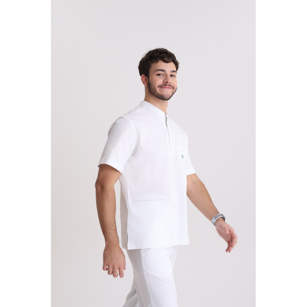 Bluza medyczna męska ze stójką Optic White M