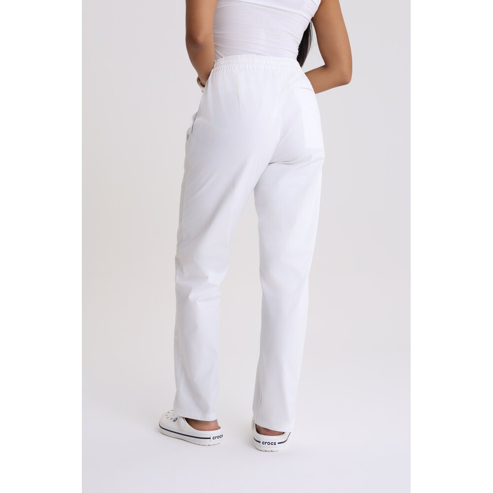 Spodnie medyczne damskie stright-leg Optic White M
