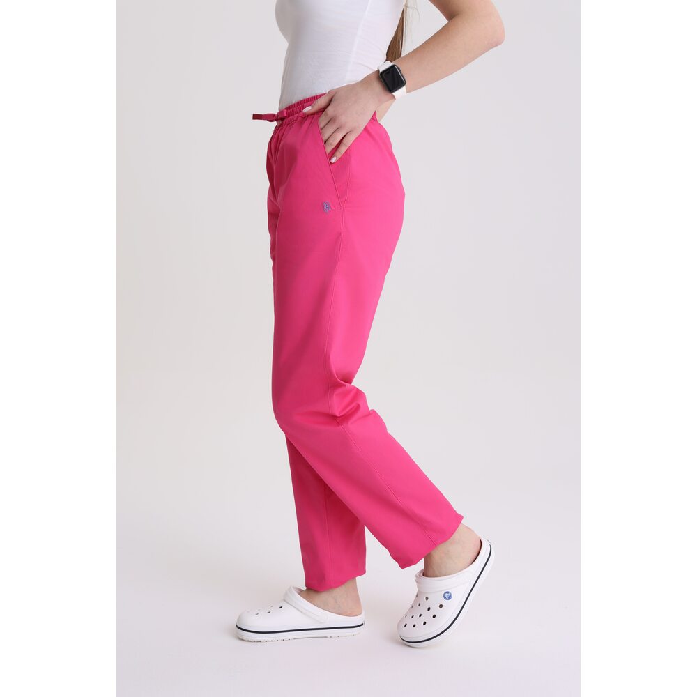 Spodnie medyczne damskie stright-leg Magenta L