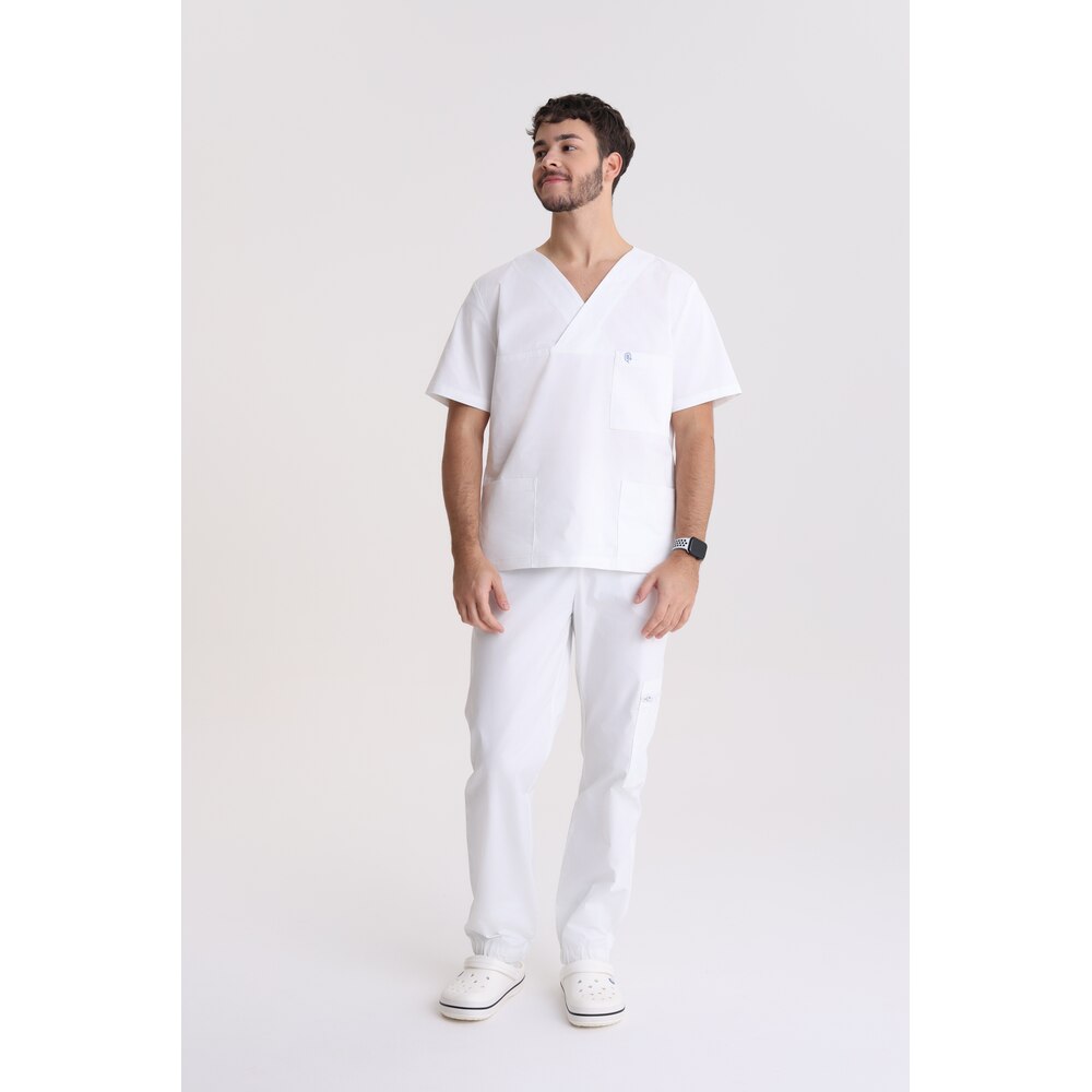 Spodnie medyczne męskie jogger Optic White L