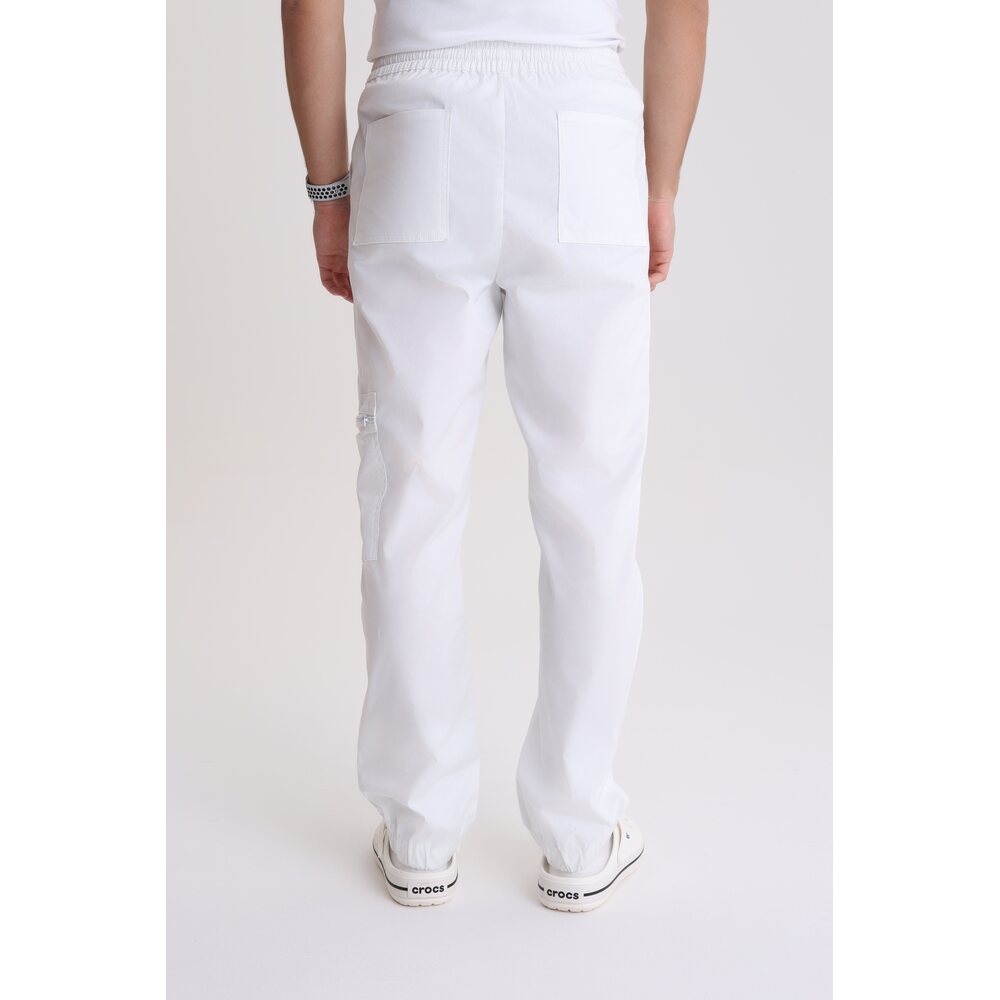 Spodnie medyczne męskie jogger Optic White L