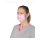 OPHARM Maska medyczna trzywarstwowa z gumkami, różowa-IIR-50SZT