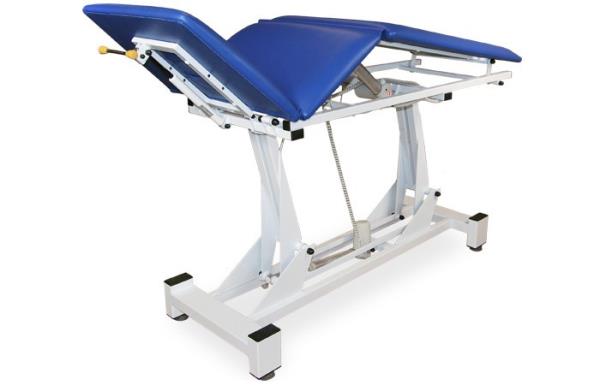 Stół rehabilitacyjny NSR 3 L 2 E - łamana część blatu i elektryczna regulacja wysokości stołu