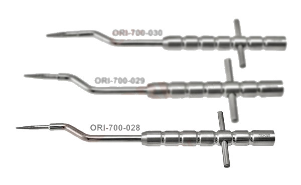 Osteotom płomyk, wygięty, bez ogranicznika, bagnetowy Ø 2,8 mm, dł. 15,5 cm