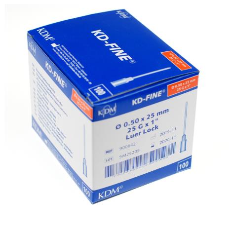 Igły iniekcyjne KD -  Fine j.u. 0,5 x 25 mm - 100 szt.