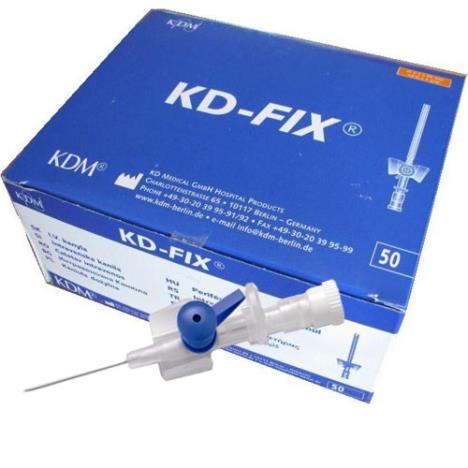 Kaniula dożylna niebieska wenflon KD-Fix 0,9x25mm,22G, 1 szt 
