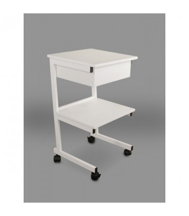 Stolik lekarski pod aparaturę medyczną aluminiowy II półki + szuflada