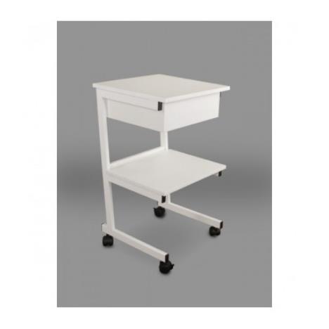 Stolik lekarski pod aparaturę medyczną aluminiowy II półki + szuflada
