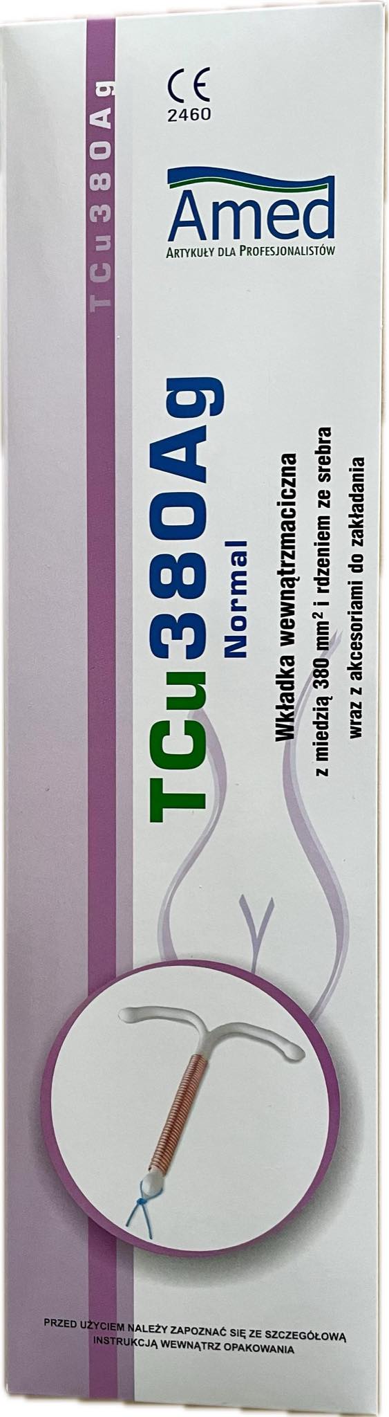 Wkładka wewnatrzmaciczna TCu 380Ag (typ Nova-T) z miedza i srebrem NORMAL