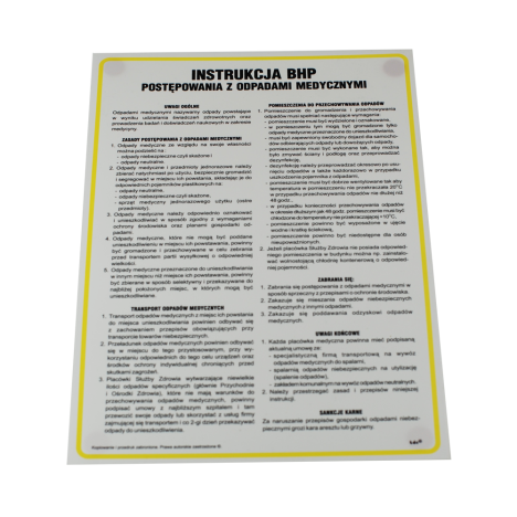 Instrukcja postępowania z odpadami medycznymi 