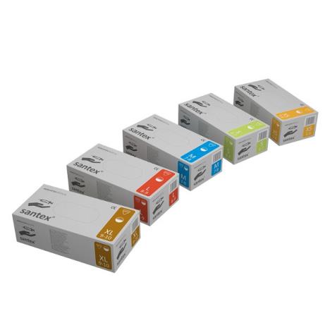 Rękawice Santex, niejałowe, pudrowane, roz. XS, 100 szt.