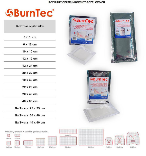 Opatrunek hydrożelowy BurnTec 10 x 40 cm, 1 szt.