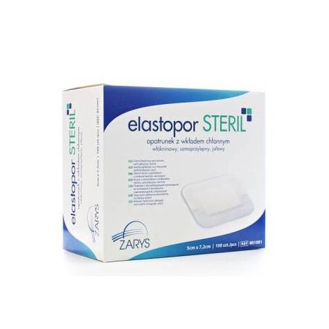Opatrunek włókninowy z wkładem chłonnym,Elastopor Steril, jałowy 10 x 10 cm, op. 30 szt 