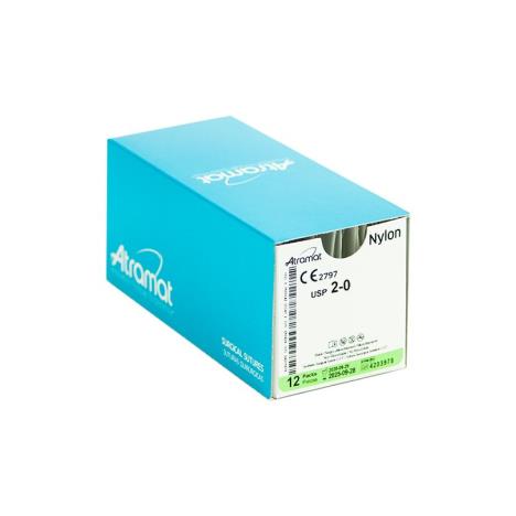 Nici nylonowe 5/0 dł. 75 cm 3/8 koła, igła odwrotnie tnąca 19mm, op. 12 szt 