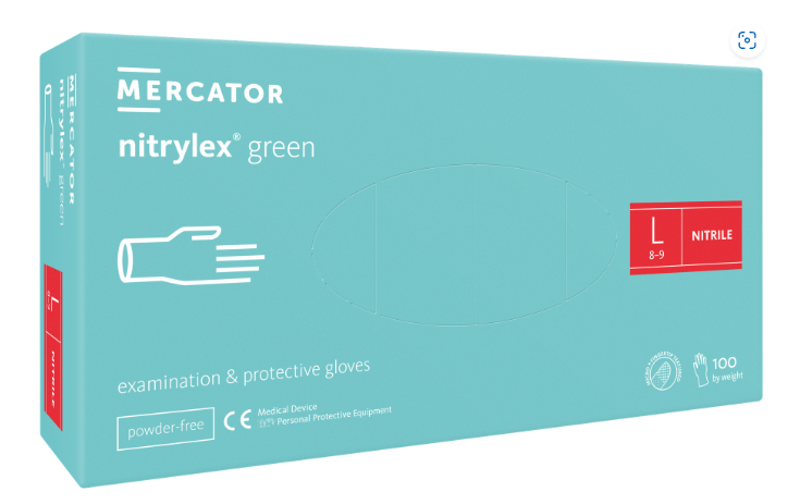 Rękawice nitrylowe Nitrylex Pastel Green L, 100 szt.