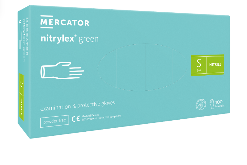 Rękawice nitrylowe Nitrylex Pastel Green S, 100 szt.